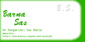 barna sas business card